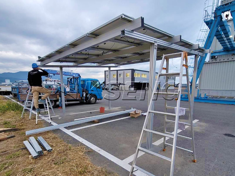 低圧-愛媛県防水型カーポート架台案件